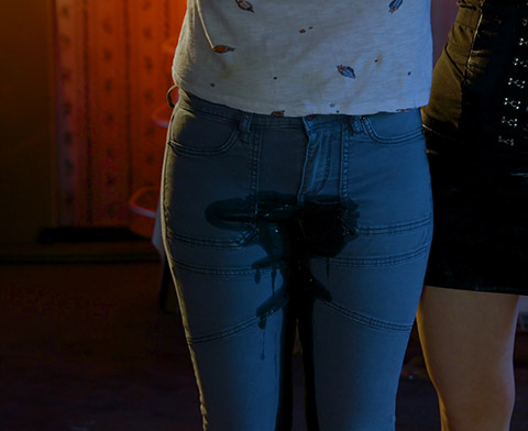 pissing in jeans while bound