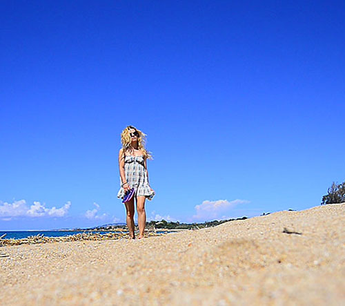 Audrey on the beach